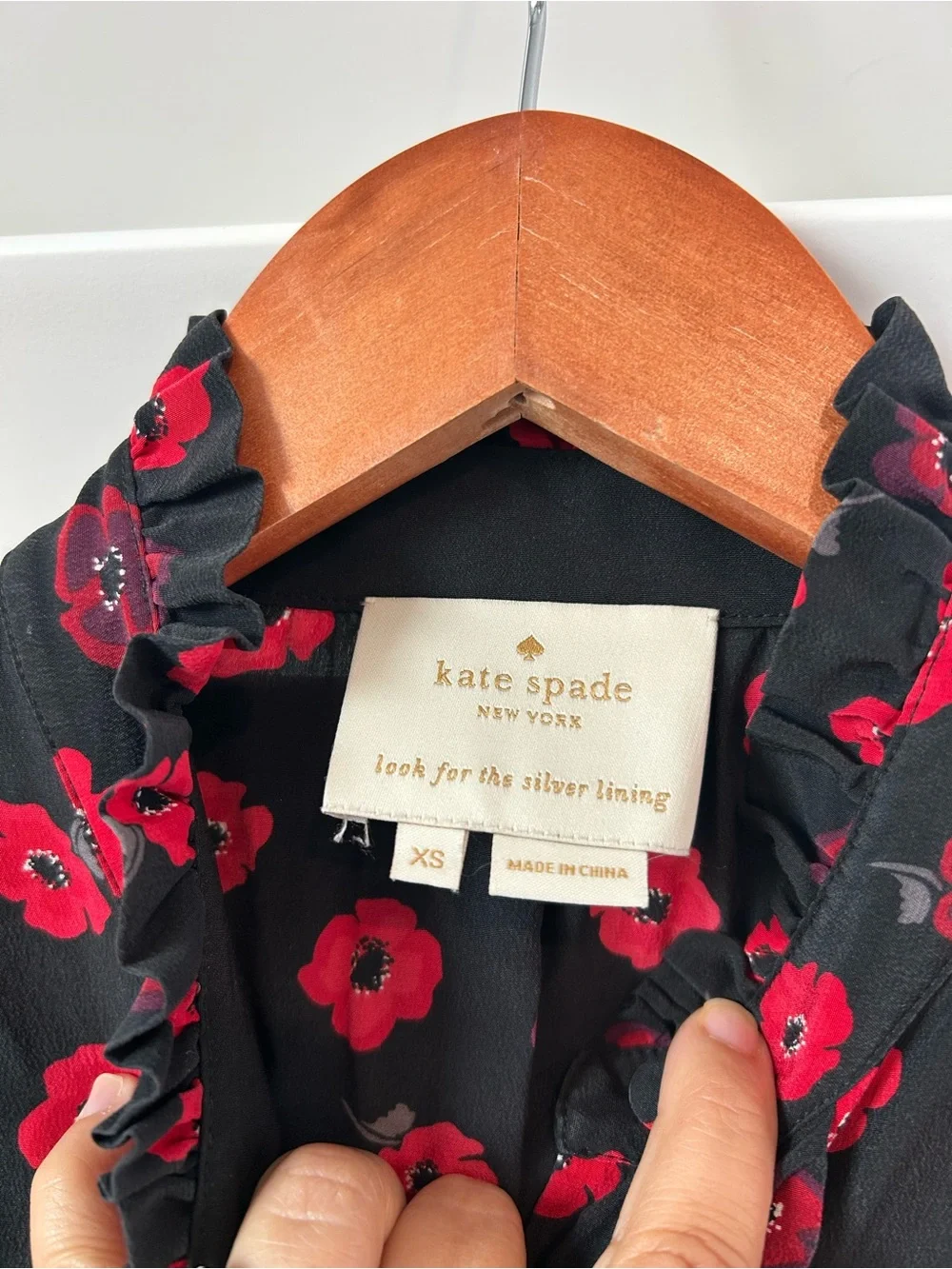 Kate Spade Red Poppy sleeve dress size Xs